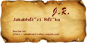 Jakabházi Réka névjegykártya